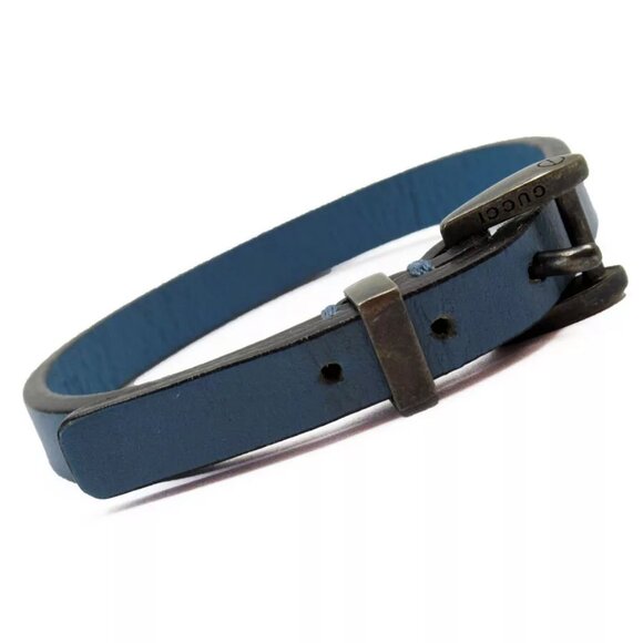GUCCI Bracelet blue leather - Picture 1 of 7